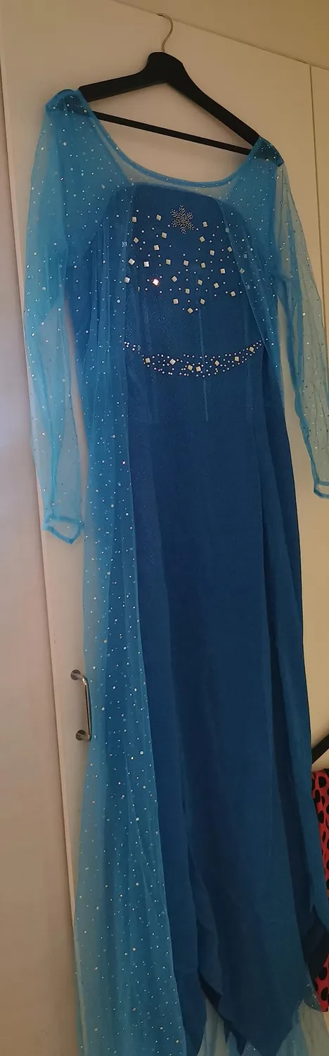 Katara 1768 Vestito Elsa Adulto Taglia L Azzurro Paillettes