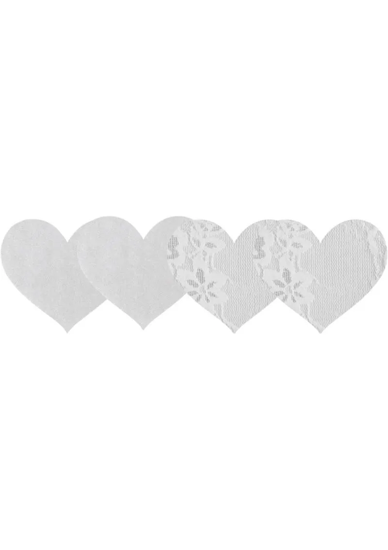 Pleasure Wigs Peekaboos Luminous Hearts Copricapezzoli Bianchi
